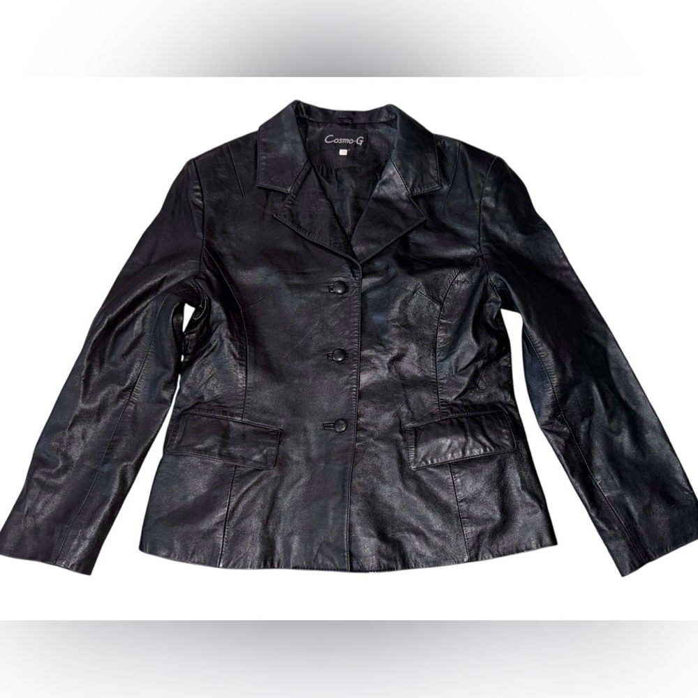 Women's Blazer Style Leather Jacket